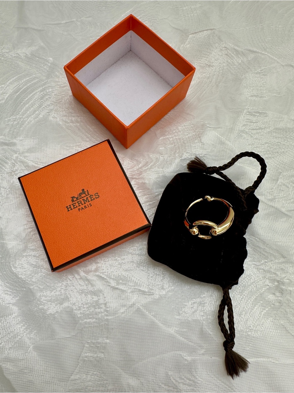 Hermes Mors scarf 90 ring Gold Tone - Picture 2 of 7